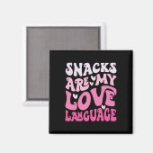 Snacks Are My Love Language Valentine Day Kids Boy マグネット (正面/裏面)