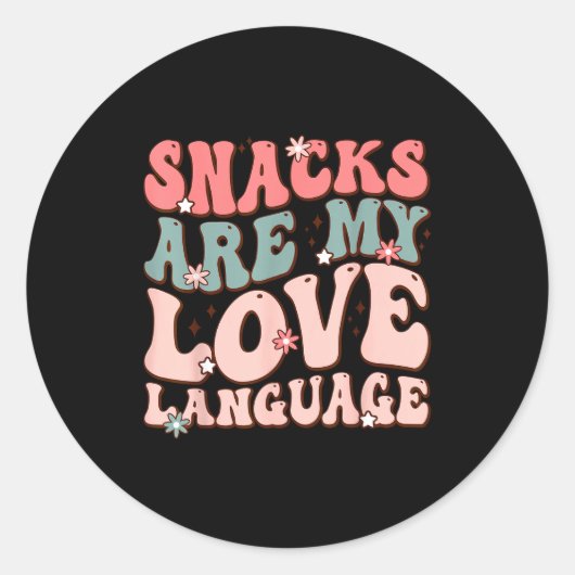Snacks Are My Love Language Valentine Day Kids Boy ラウンドシール (正面)