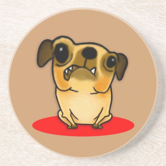 Snaggleの歯のパグ コースター (正面)