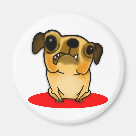 Snaggleの歯のパグ マグネット (正面)