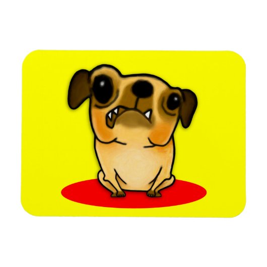 Snaggleの歯のパグ マグネット (横)