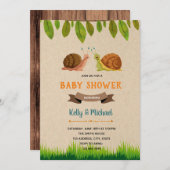 Snailパーティーテーマの招待 招待状 (正面/裏面)