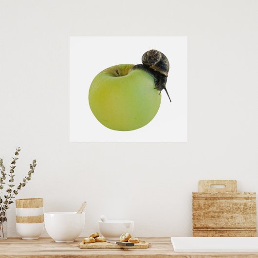 Snail and apple ポスター (キッチン)