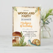 Snail and mushroom party invitation 招待状 (スタンド正面)