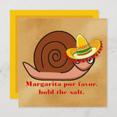 Snail in Sombrero Cinco de Mayo 招待状 (正面/裏面)