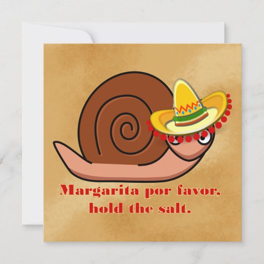 Snail in Sombrero Cinco de Mayo 招待状 (正面)