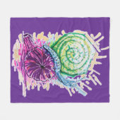 Snail in the Fig フリースブランケット (正面(横))