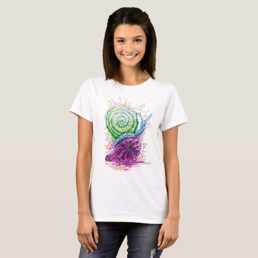 Snail in the Fig colorful Tシャツ (正面フル)