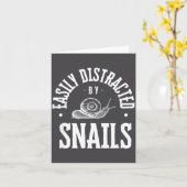 Snail Lover Easily Distracted By Snails, Funny Sna カード (黄色い花)