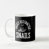 Snail Lover Easily Distracted By Snails, Funny Sna コーヒーマグカップ (左)