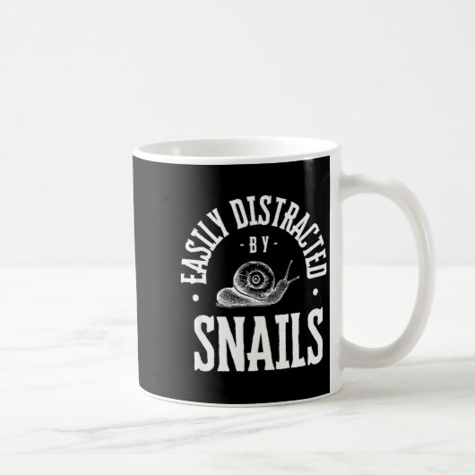 Snail Lover Easily Distracted By Snails, Funny Sna コーヒーマグカップ (右)
