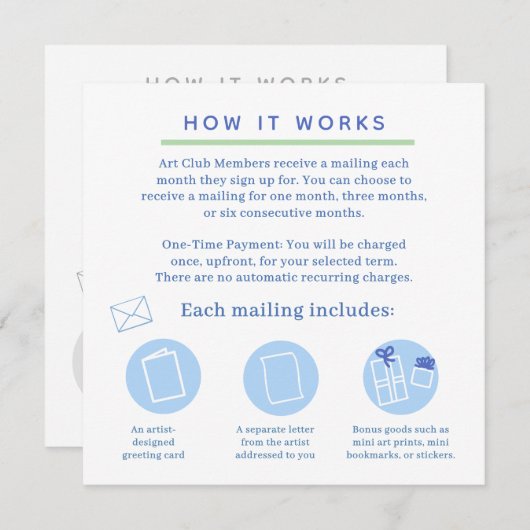 snail mail art club invitation 招待状 (正面/裏面)