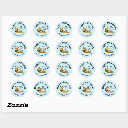 Snail Mail Envelope Sticker Set ラウンドシール (シート)