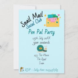 Snail Mail Social Club Pen Pal Party 招待状