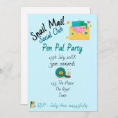 Snail Mail Social Club Pen Pal Party 招待状 (正面/裏面)