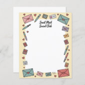 Snail Mail Social Pen Pal Letter Writing Paper (正面/裏面)