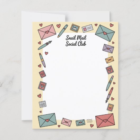 Snail Mail Social Pen Pal Letter Writing Paper (正面)
