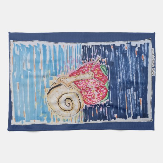 Snail on the Strawberry キッチンタオル (横)