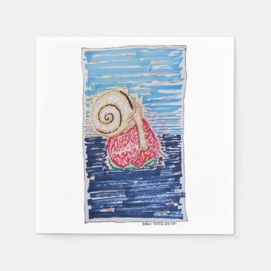 Snail on the Strawberry スタンダードカクテルナプキン (正面)