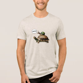 Snail Riding a Turtle トライブレンドＴシャツ