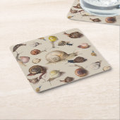 Snail Slug Garden Pet Gastropod Botanical Snails スクエアペーパーコースター (アングル)