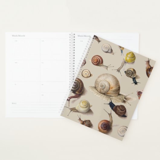 Snail Slug Garden Pet Gastropod Botanical Snails プランナー手帳 (ディスプレー)
