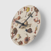 Snail Slug Garden Pet Gastropod Botanical Snails ラウンド壁時計 (傾斜)