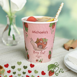 Snail & Strawberry 'Berry First' Party Cups 紙コップ