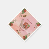Snail & Strawberry 'Berry First' Party Napkins スタンダードカクテルナプキン (角)