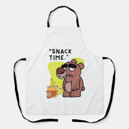SNAK TIME!- 動物-面白い- コーヒー-クッキー エプロン