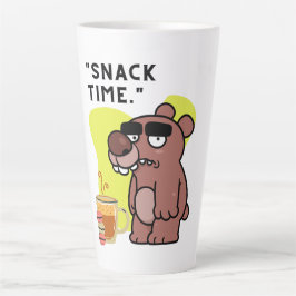 SNAK TIME!- 動物-面白い- コーヒー-クッキー カフェラテマグ
