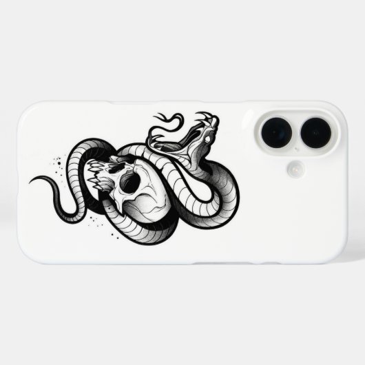 Snake and Skull Gothic iPhone Case – Dark Tattoo S Case-Mate iPhoneケース (裏面 (横))