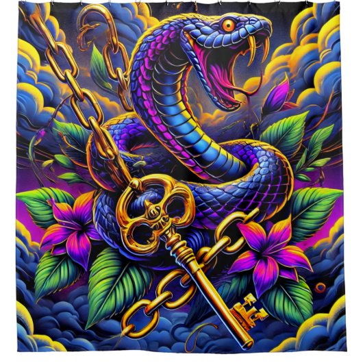 Snake Art シャワーカーテン (正面)