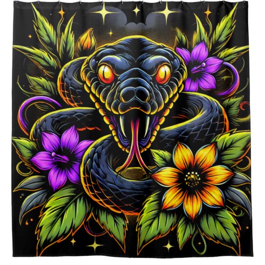 Snake Art Shower Curtain シャワーカーテン (正面)