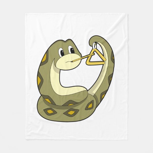 Snake at Music with Triangle.PNG フリースブランケット (正面)