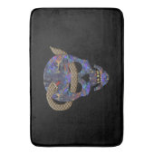 Snake Coiled Around Skull Thru Eyes バスマット (正面縦)