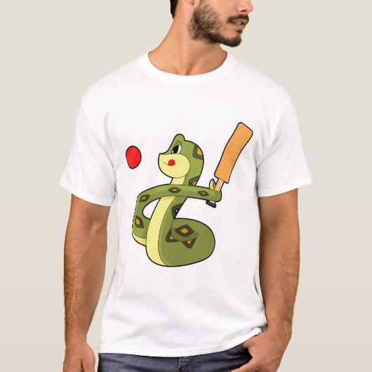Snake Cricket Cricket bat Tシャツ (正面)