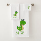 Snake Design Monogrammed バスタオルセット (インサイチュ)