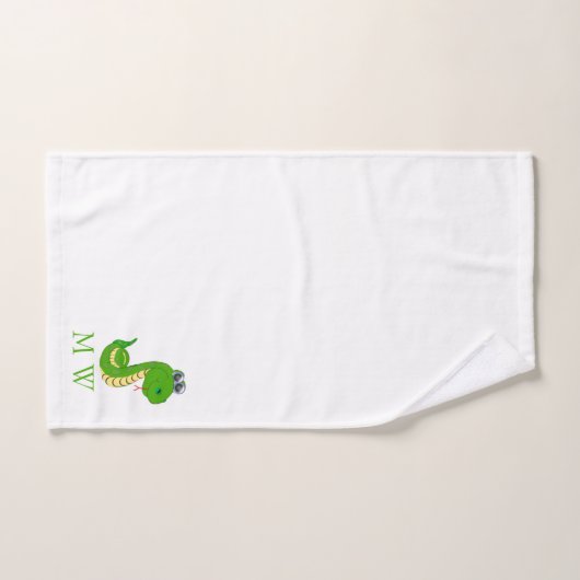 Snake Design Monogrammed バスタオルセット (ハンドタオル)