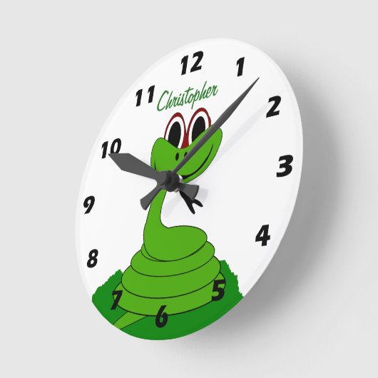 Snake Design Personalised ラウンド壁時計 (傾斜)