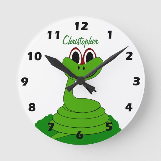 Snake Design Personalised ラウンド壁時計 (正面)