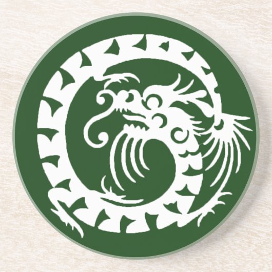 SNAKE DRAGON(スネークドラゴン)、緑と白 コースター (正面)