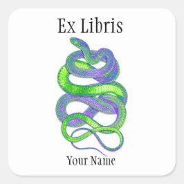 Snake Ex Libris蔵書票、カスタマイズ可能 スクエアシール