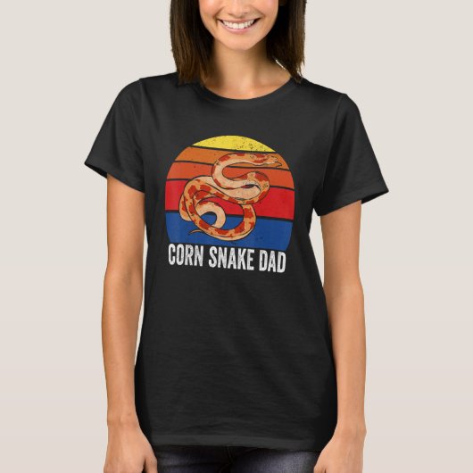 Snake Father Daddy Herpetology Retro Corn Snake D Tシャツ (正面)