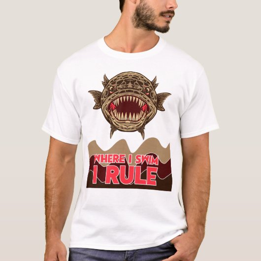 Snake Head Fish Where I Swim I Rule Tシャツ (正面)