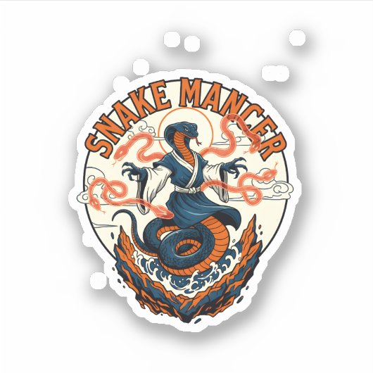 Snake Mancer Mystic Cobra Fantasy Art Design シール (正面)