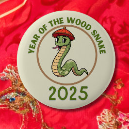 Snake New Year Chinese Lunar zodiac sign 2025 缶バッジ