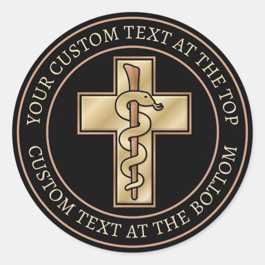 Snake on Cross ラウンドシール (正面)