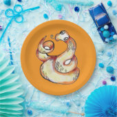 snake on orange ペーパープレート (パーティー)