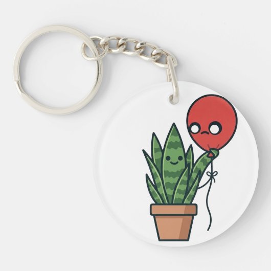 Snake plant and balloon Acrylic Keychain キーホルダー (正面)